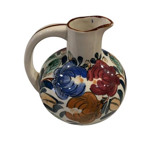 Nasco Hand Painted Multicolor Floral Carafe & Warmer Stand Japan Vintage - Picture 6 of 9